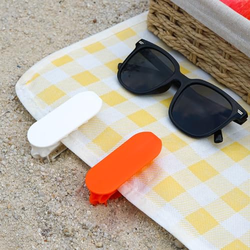 SHIDOW Beach Stakes, Outdoor Towel Anchor Stakes Picnic Mat Clips, Clamps Picnic Blanket Holders, Towel Sand Spikes, Beach...