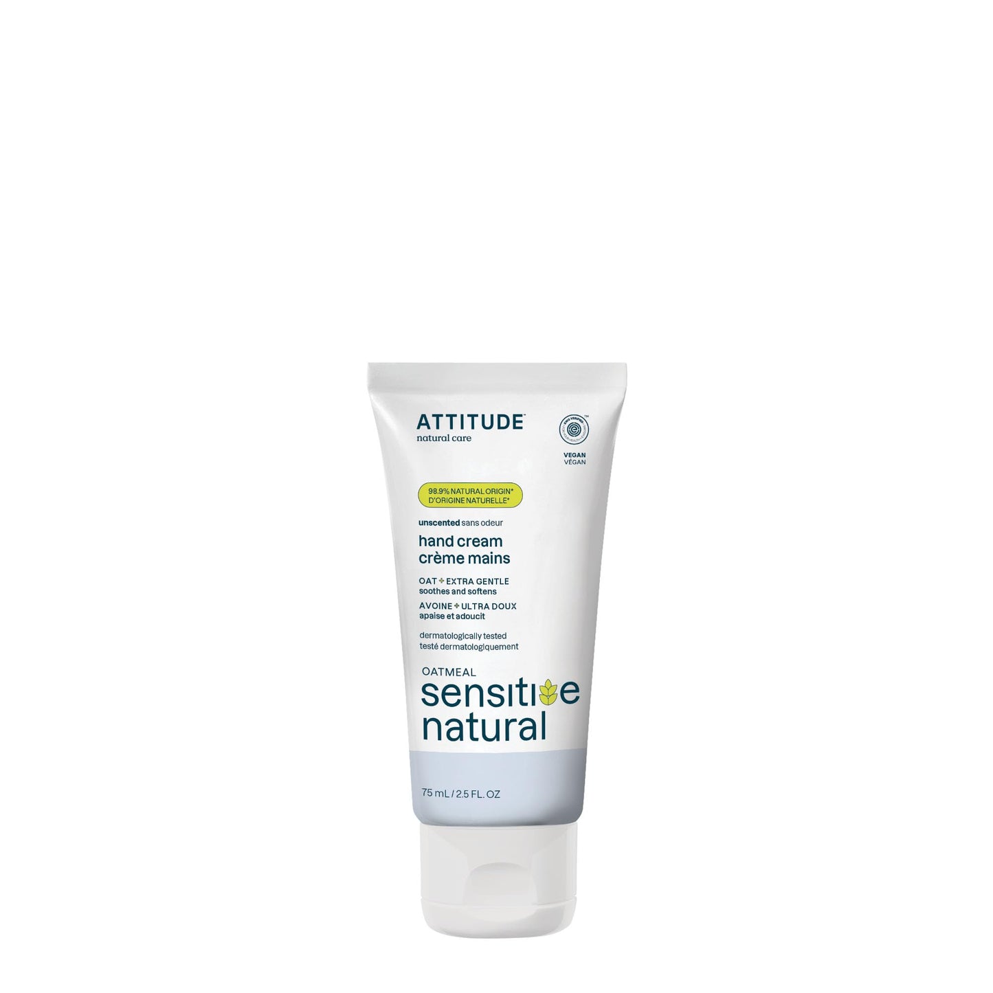 ATTITUDE Hand Cream for Sensitive Skin, Vegan & Unscented, 2.5 Fl Oz, EWG Verified, Dermatologically Tested