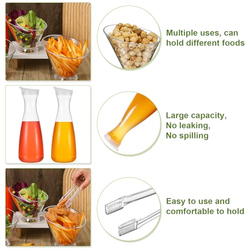 Didaey 16 Pcs Mimosa Bar Supplies Including 4 Pcs 47 oz Plastic Carafe with Lid 6 Disposable Angled Salad Bowls 6 Plastic ...