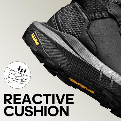 NORTIV 8 Men's Waterproof Tactical Work Winter Boots Cushion Sole Lightweight Leather Non-Slip Combat Boots with Arch Supp...