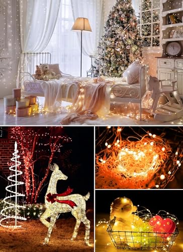 Minetom Color Changing Fairy String Lights - 33 ft 100 LED USB Silver Wire Lights with Remote and Timer, Starry Fairy Ligh...