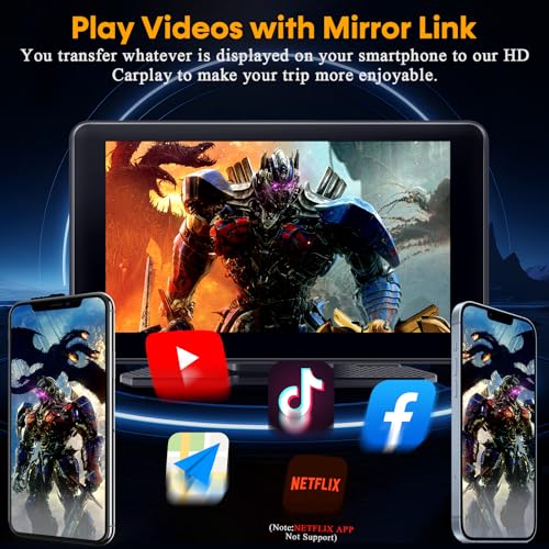 Wireless Apple CarPlay with Dash Cam: 7″ Carply Screen for Car with Backup Camera - 5-Min Plug-and-Play Upgrade for Older ...
