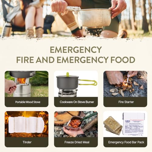 TacPreps 72-Hour Survival Kit | Emergency Bug Out Bag with First Aid, Water Filter, Food, Tools | 45L Tactical Backpack fo...