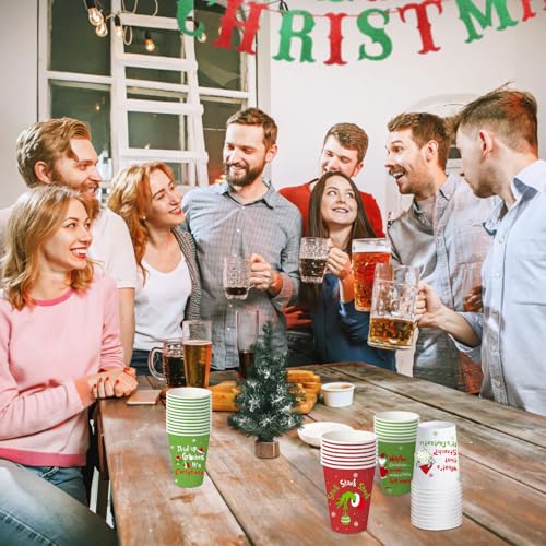 Arsemica 60 Pack Christmas Cups, Funny Christmas Party Supplies, 12 oz Holiday Disposable Coffee Paper Cups, Novelty Xmas ...
