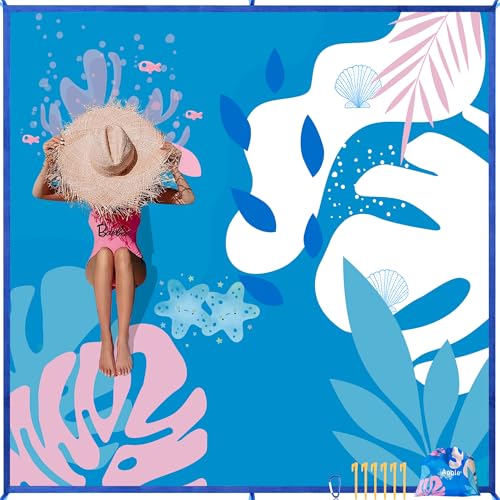 aoole Beach Blanket Sandproof, Extra Large Beach Mat 80"*80" for 1-8 Persons,Waterproof Outdoor Picnic Blankets, Lightweig...