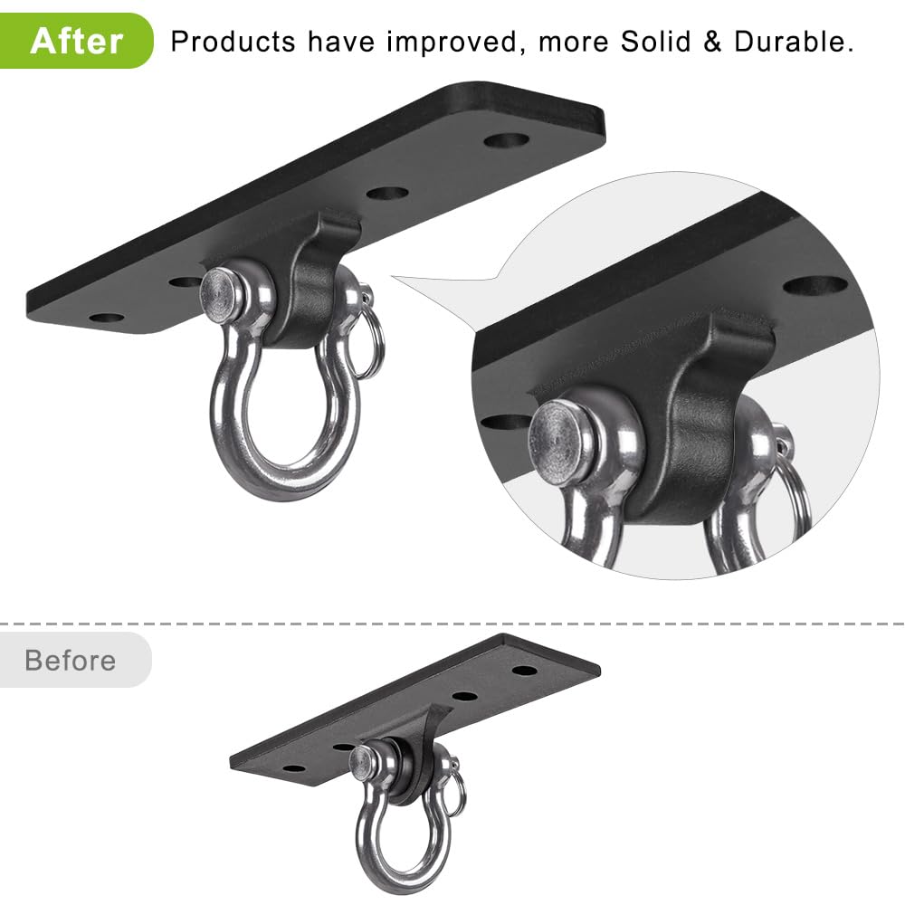 Dolibest Ceiling Mount Swing Hanger Heavy Duty Swing Set Hook for Porch Swing Hammock Chair Yoga Silk Suspension Straps Gymnastic Ring, Wall Anchor for Resistance Bands (900LB)