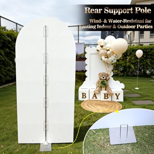 White Arch Backdrop Stand Outdoor Indoor 6.6FT DIY Wedding Backdrop Arch Frame, Open Cardboard Balloon Arches Foam Board P...