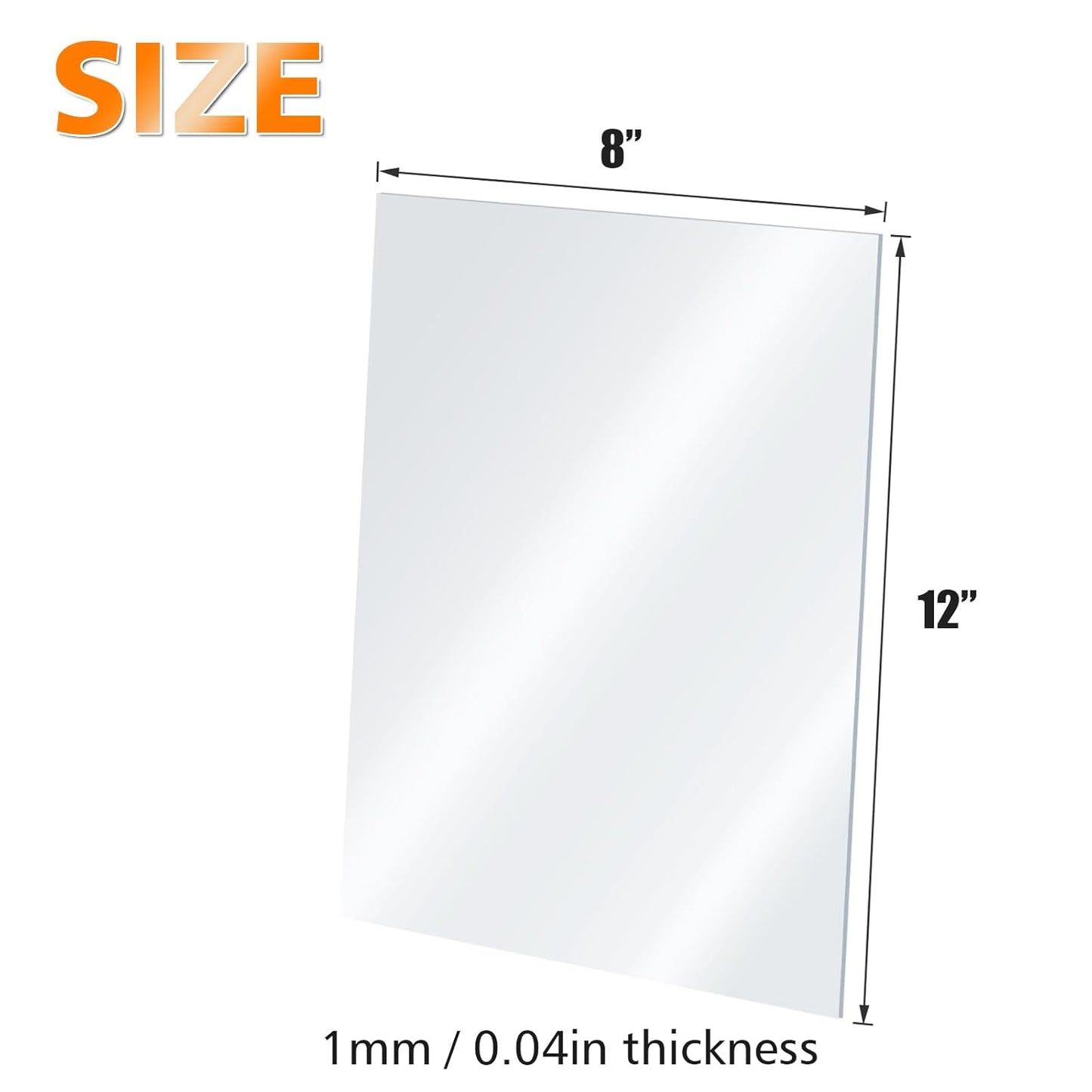 Egofine Plexiglass Sheets Acrylic Sheets 6 Pack of 8x12’’ 0.04 Thick Clear Plastic Cast Transparent Plexi Glass for Crafting Projects, Replacement Picture Frame Glass, DIY Display, Easy to Cut