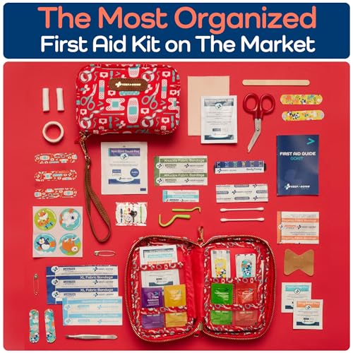 Keep Going Travel First Aid Kit Bundle of 2 Kits, First Aid Kit for Car, Home, Dorm, & Boat with Latex-Free Bandages – Tra...