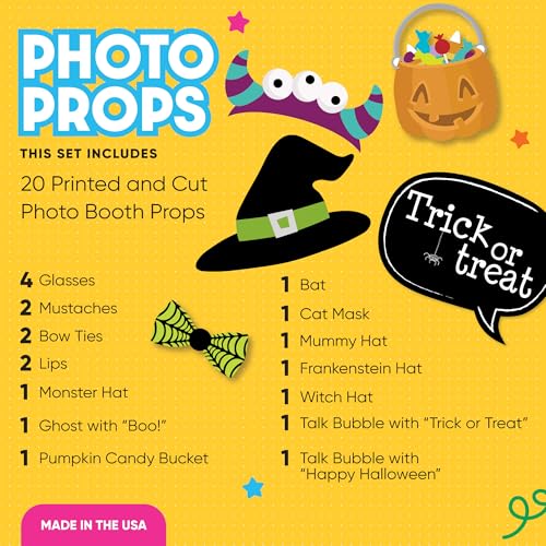Big Dot of Happiness Trick or Treat - Halloween Party Photo Booth Props - Witch and Monster Photo Props - 20 Count