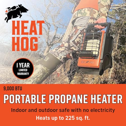 Heat Hog 9,000 BTU Portable Propane Radiant Space Heater, Indoor, Outdoor, Garage, Camping, Outdoor Sports, Boating, RVs, ...