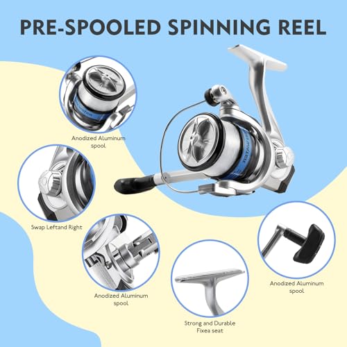 Telescopic Fishing Rod and Reel Combo Set, 2PCS Collapsible Fishing Poles, Fishing Kit with Spinning Reel Fishing Pliers a...
