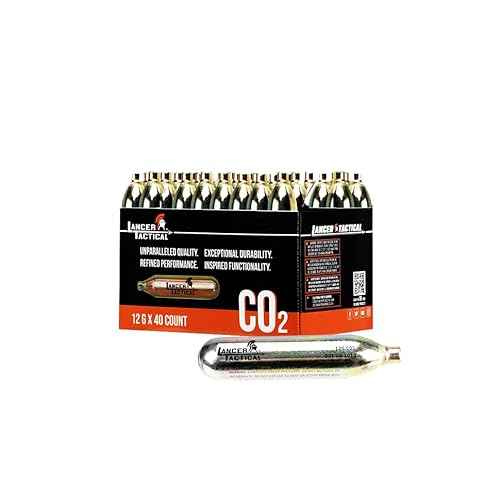Lancer Tactical 40 Pack 12g CO2 Cartridges for Air Guns, BB Guns, Airsoft Pistols & Paintball Accessories