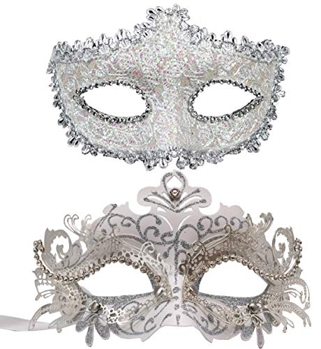 Geek-M Couple Masquerade Mask Women Men Mardi Gras Mask Costume Masks for Christmas Festival New Year Party