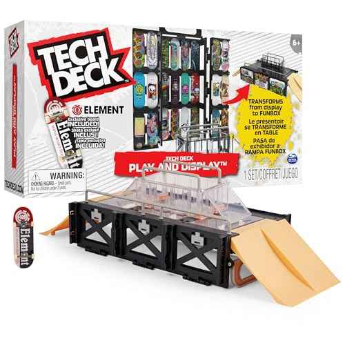 Tech Deck, Play and Display Transforming Ramp Set and Carrying Case with Exclusive Fingerboard, Kids Toy for Ages 6 and up