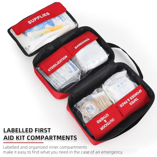 330 Piece First Aid Kit, Premium Waterproof Compact Trauma Medical Kits for Any Emergencies, Ideal for Home, Car, Travel, ...