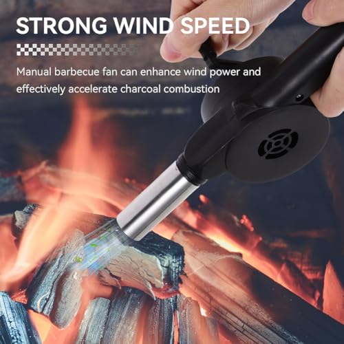Fireplace Bellows Hand Crank Air Blower Portable Manual Bellow for Outdoor Barbecue Grill Stove Picnic Hiking Camping Camp...