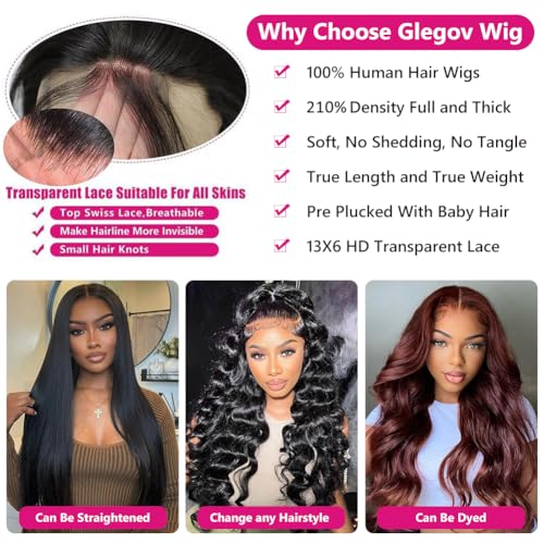 13x6 Pre Plucked Lace Frontal Body Wave Wig, Human Hair, 28 Inch, 210% Density, HD Lace, Glueless, Wear and Go