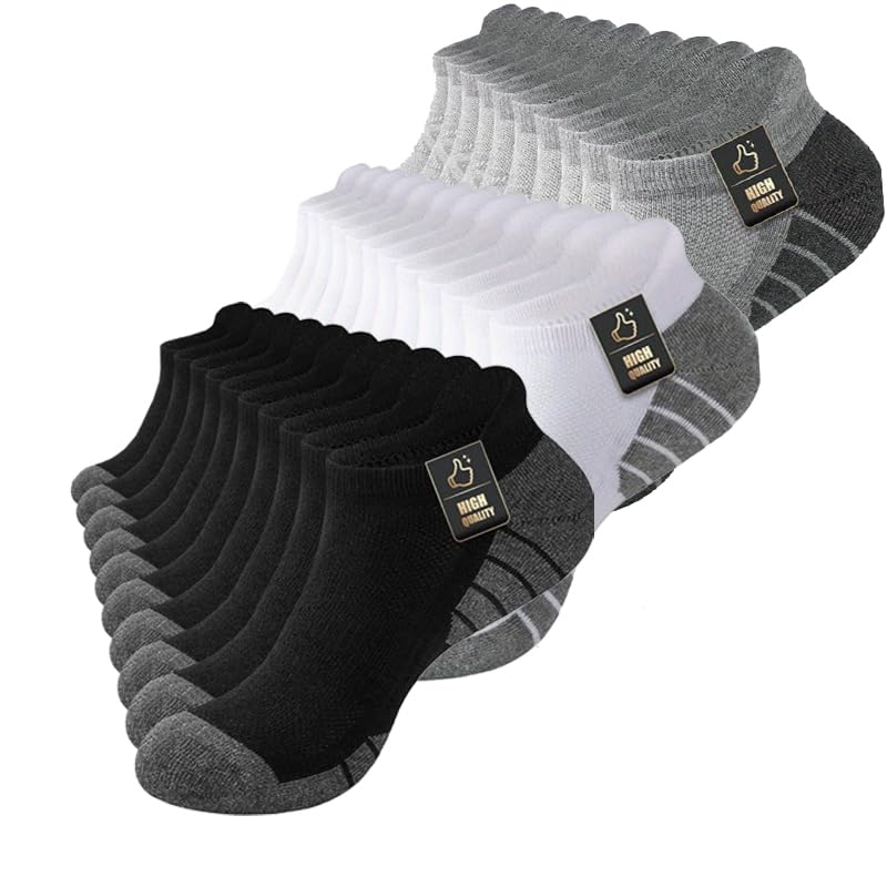 Short Socks for Men, Breathable and Comfortable, Suitable for Outdoor Sports Matching,US Size 6-10 (10 Pairs)