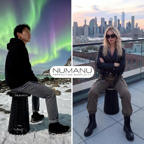 NUMANU 2025 Upgraded XXL Collapsible Stool with Cushion & Bag, 1000lbs Max Weight, 19.7" Heavy Duty Portable Retractable T...