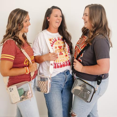 M + L Clear Stadium Clutch, PVC Transparent Purse, 8x6x3 inches, Event Approved Crossbody Bag