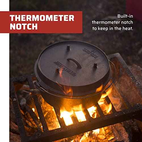 Camp Chef 14-inch Cast Iron Dutch Oven, Lid, and Lid Lifter ,Black/Cast Iron
