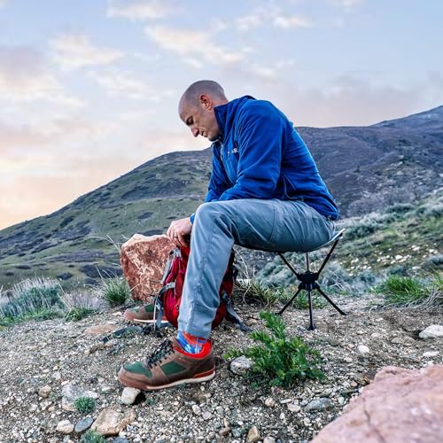 GRAND TRUNK Compass 360 UC Swivel Stool - Ultra-Compact 260lb Capacity Portable Seat for Camping, Travel & Outdoors (Storm)