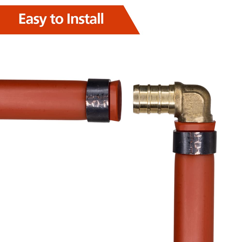 10 Pack 1/2" PEX Elbow Fittings, Brass Fittings for PEX Tubing Pipe