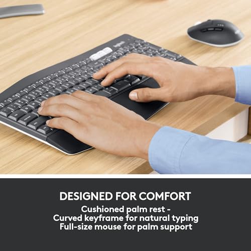 Logitech MK850 Performance Wireless Keyboard and Mouse Combo for Windows, macOS & ChromeOS, Bluetooth & 2.4 GHz USB Receiv...