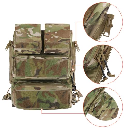 KRYDEX Tactical Modular Zip On Backpack for Vest JPC2.0 CPC AVS Zipper Molle Back Panel (MC)
