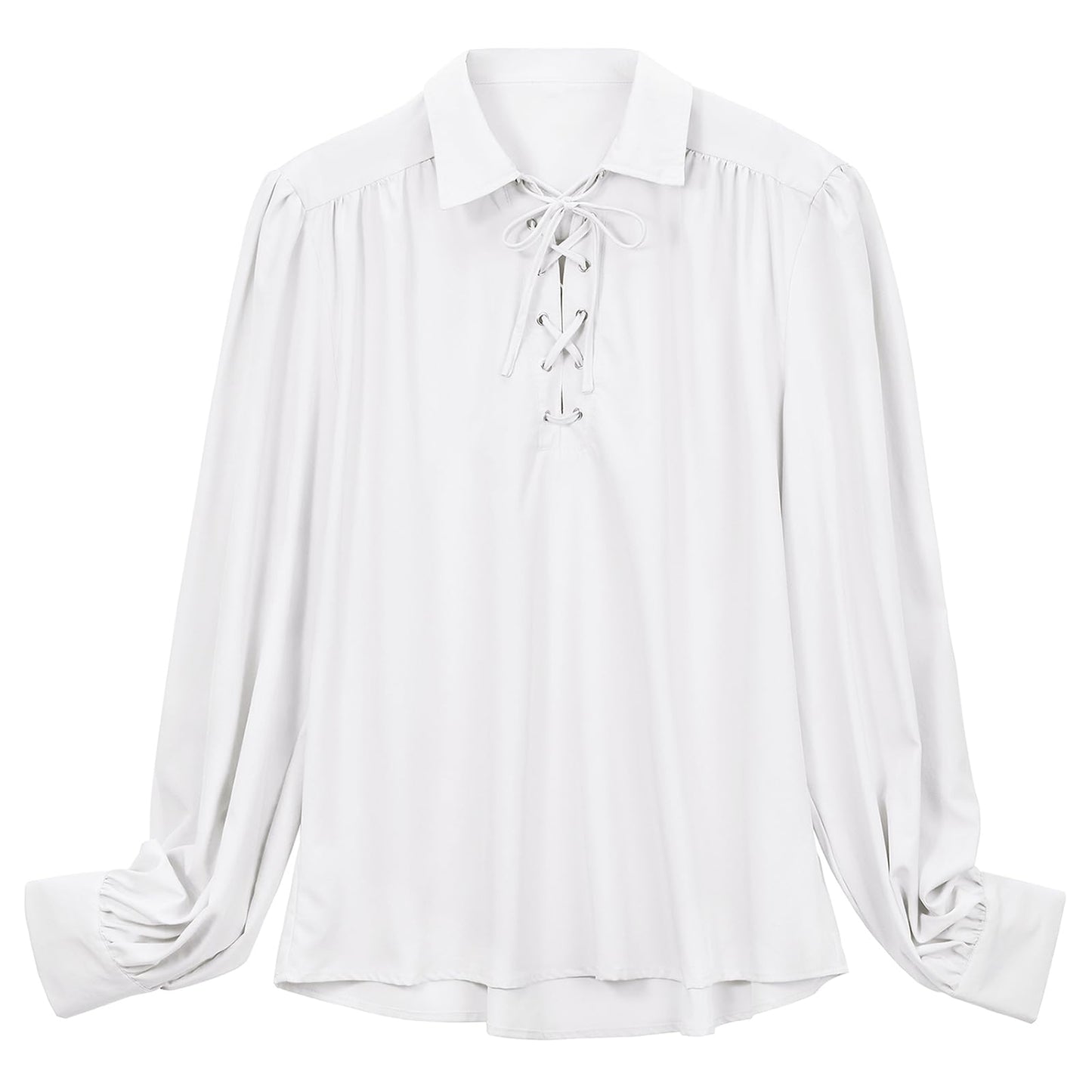 Pirate Shirt Men Renaissance Faire Costume Medieval Victorian Shirt Vampire Gothic Steampunk Costume Halloween Cosplay Tops White S