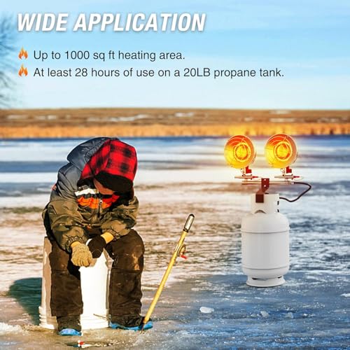 QIOMALA 30000 BTU Propane Heater Outdoor, Double Tank Top Cordless Radiant Gas Heater, Tip-Over Protection, Safety Shut-of...
