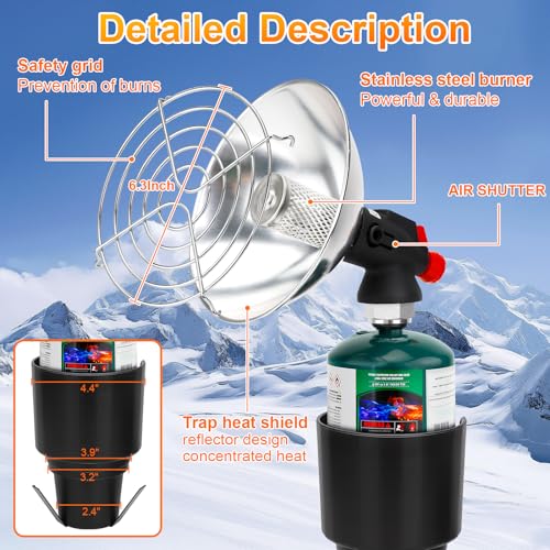 Golf Cart Heater, Portable Propane Heater with Cup Holder Fits Most Golf Cart Accessories Car, Safe Camping Tent Heaters C...
