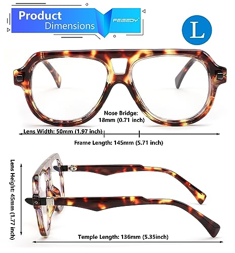 FEISEDY Aviator Frame Glasses for Women Men Blue Light Blocking Glasses Anti Glare Computer Eyeglasses B0039