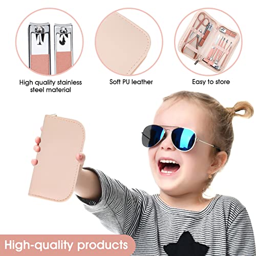 Nail Clippers and Beauty Tool Portable Set Manicure Set 12 in 1, with Pink Leather Bag, Suitable for Home, Workplace, Outd...