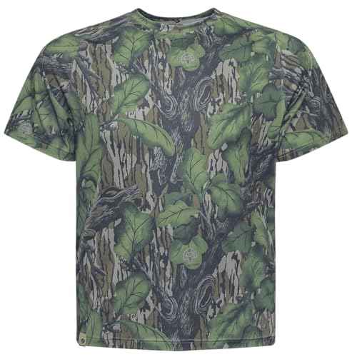 Mossy Oak Camo Hunting Short Sleeve Shirt for Men - Lightweight Performance Stretchable Tee with 4-Way Stretch & Cooling Tech