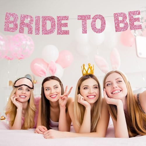 BEISHIDA 116 PCS A-Z Glitter Pink DIY Letter Banner Kit Make Your Own Banner，Including 111 Letters and Numbers 3 Rope and ...