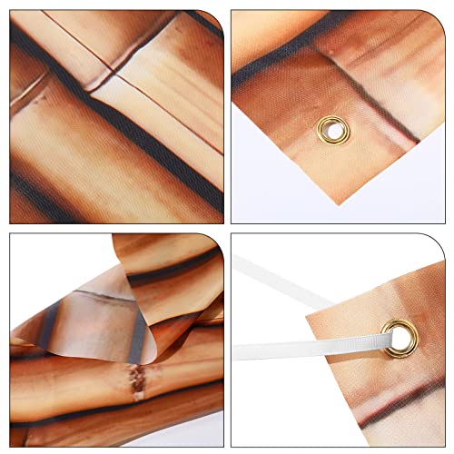 Buryeah Bamboo Wall Panel, Natural Bamboo Backdrop, Interior Wall Decoration Tiki Photo Backdrop Summer Hawaiian Beach Pol...
