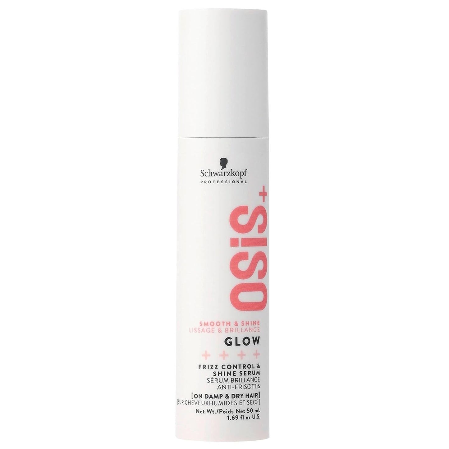 OSiS+ Glow Anti-Frizz Shine Serum 1.69 oz |Lightweight, Non-Greasy Formula | Heat Protection, Frizz Control, and Humidity Protec