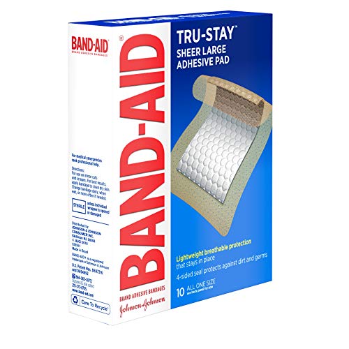 Band-Aid Brand Tru-Stay Adhesive Pads, Sterile Sheer Bandages for First Aid & Wound Care, Pad Covers & Protects Minor Cut...
