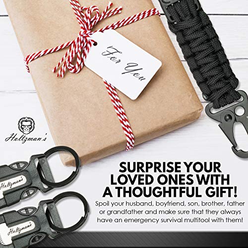 Ultimate 5-in-1 Paracord Keychain with Carabiner for Camping, Fishing, Hunting & Outdoor Emergencies | Multipurpose Surviv...