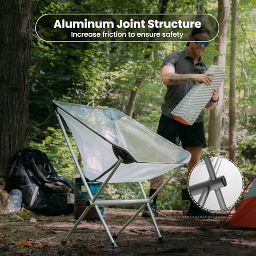 WINDQUESTER Drift Lite Ultralight Camping Chair – Portable Folding Backpacking Chair with Full Aluminum Frame, Breathable ...