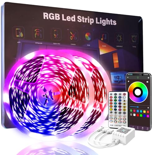 200 FT Led Lights for Bedroom, Music Synchronized Smart Led Strip Lights, Ultra Long with Remote Application Control Bluet...