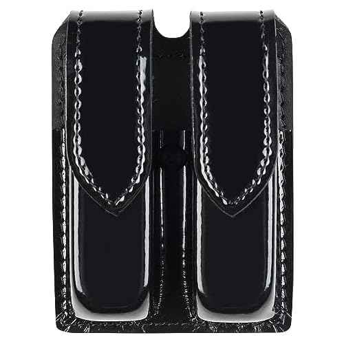 Safariland Bianchi 77-76-9HS: Magazine Holder Double, Hi-Gloss, Black