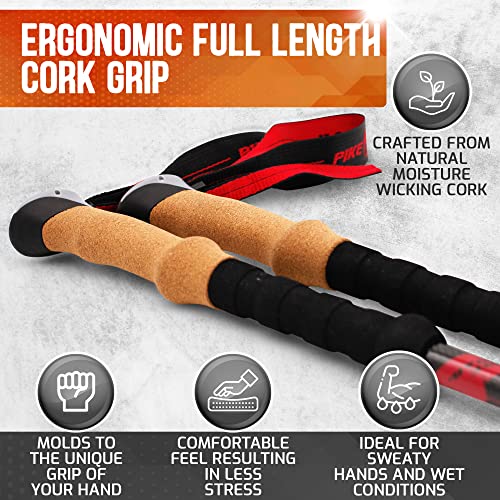 Pike Trail Trekking Poles - Lightweight Carbon Fiber Collapsible Sticks for Walking and Hiking - for Men and Women - Adjus...