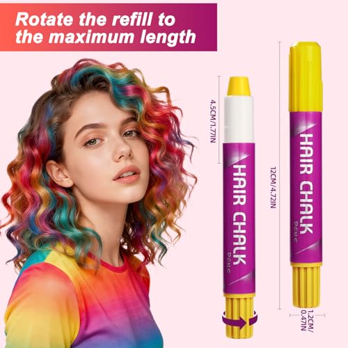 Girl Gifts Hair Chalk£¬10 Color Temporary Kits Low stimulation Washable Hair Dye Colourful Pens.for Makeup Toy Kids Ages 6-13 Years Old£¬Birthday Gifts Halloween Christmas & Festival Party