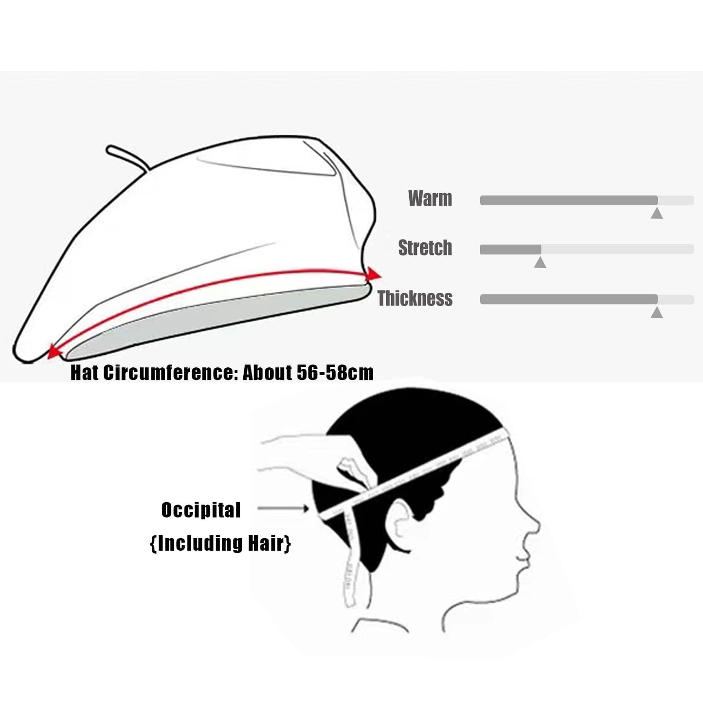 Gllutt Wool Beret Hat French Style Women Solid Color Thicken Warm Multiple Wear Ways 90% Wool (Camel)