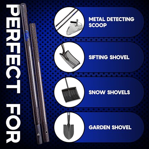 CKG Carbon Fiber Travel Sand Scoop Shovel Handle Universal Lightweight Pole for Beach Metal Detecting Long Rod with 28.5m...