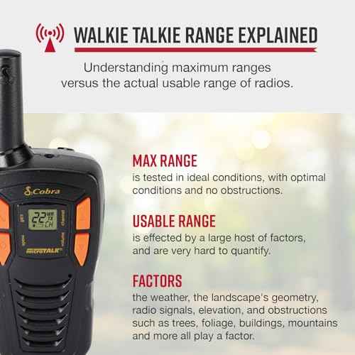 Cobra ACXT145-3 Compact Walkie Talkies - Rechargeable, Lightweight, 22 Channels, Long Range 16-Mile Two-Way Radio Set (3-Pack), Black