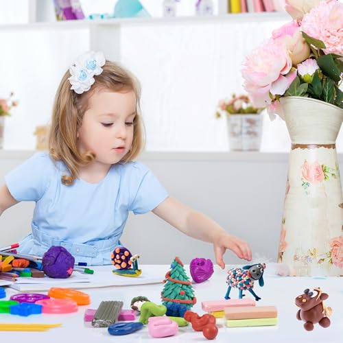 CyAJM Polymer Clay Kits 50 Colors,Modeling Clay for Kids DIY Mold Oven Bake Clay with Storage Box Sculpting Tools and Acce...